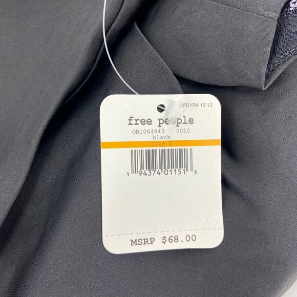 Free People Turn It On Sequin Halter Satin Camisole Tank Top Black Small - Picture 10 of 13